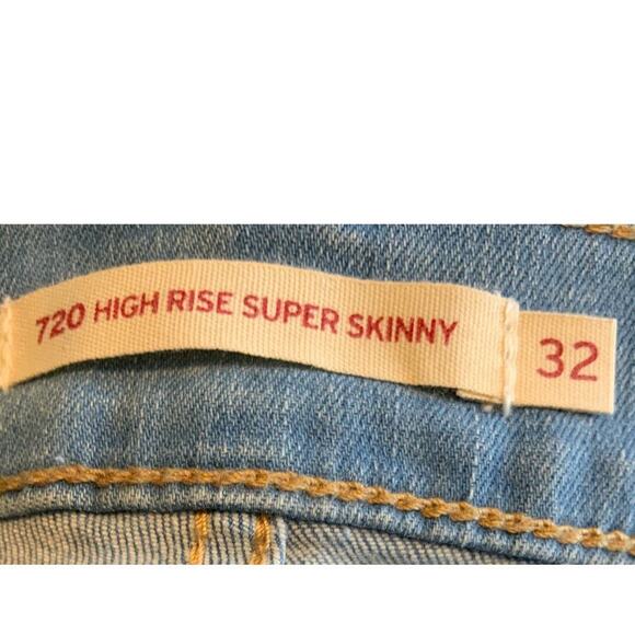 Levi's Women's 720 High Rise Super Skinny Medium Wash Jeans Size 14 W32XL30 New - Picture 7 of 9